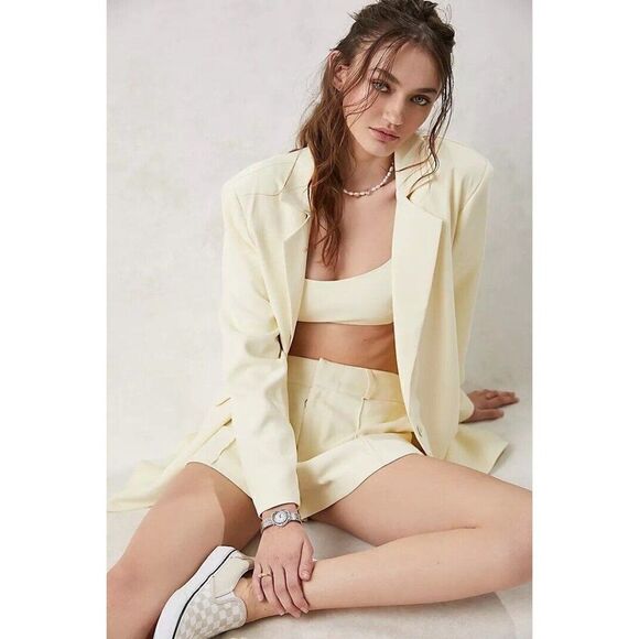 NWT FOR LOVE & LEMONS Sz L COURTNEY 2 PIECE SET BLAZER & SHORT SET - Picture 1 of 3